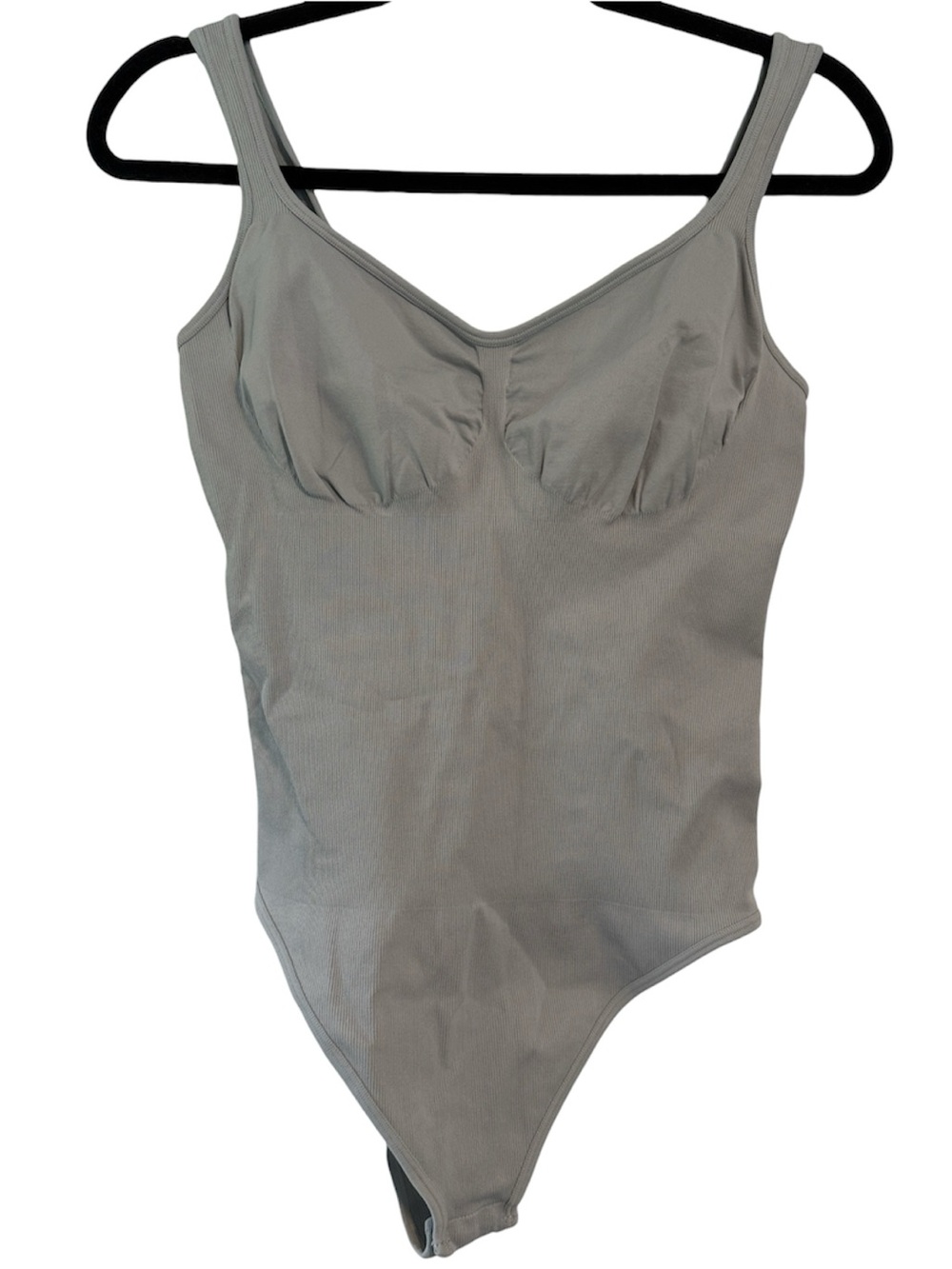 OQQ Grey Ribbed Bodysuit